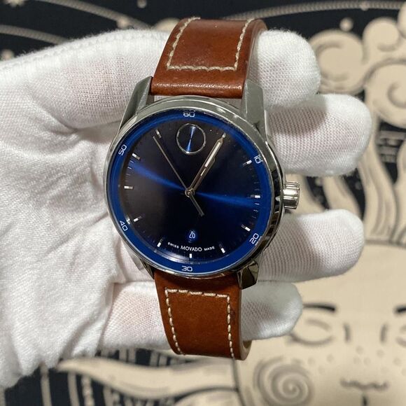 Movado BOLD Verso 20375235 Brown Leather Strap Quartz Analog Dial Men Wristwatch main image 5